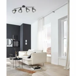 Luminaires Fischer & Honsel Plafonniers|Plafonnier Fischer & Honsel Tilda Noir, 4 lumières
