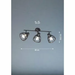 Luminaires Fischer & Honsel Plafonniers|Plafonnier Fischer & Honsel Tilda Noir, 4 lumières