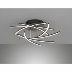 Luminaires Fischer & Honsel Éclairage Led|Plafonnier Fischer & Honsel Cross TW LED Noir, 7 lumières, Télécommandes