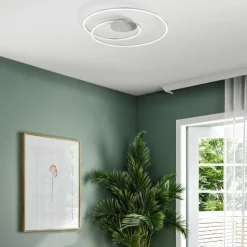 Luminaires Fischer & Honsel Éclairage Led|Plafonnier Fischer & Honsel Holy LED Nickel mat, 1 lumière, Télécommandes