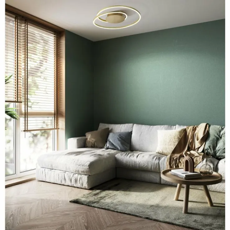 Luminaires Fischer & Honsel Éclairage Led|Plafonnier Fischer & Honsel Holy LED Laiton, 1 lumière, Télécommandes