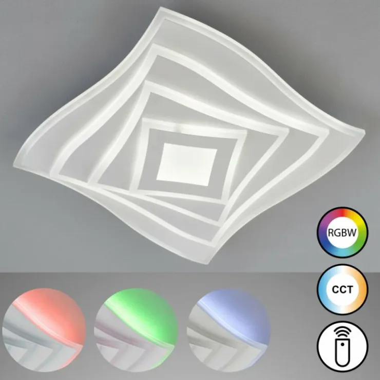 Luminaires Fischer & Honsel Éclairage Led|Plafonnier Fischer & Honsel Hero LED Blanc, 1 lumière, Télécommandes, Changeur de couleurs
