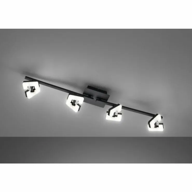 Luminaires Fischer & Honsel Éclairage Led|Plafonnier Fischer & Honsel Ray LED Noir, 4 lumières