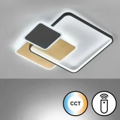 Luminaires Fischer & Honsel Éclairage Led|Plafonnier Fischer & Honsel Tomo LED Noir, 1 lumière, Télécommandes
