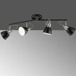 Luminaires Fischer & Honsel Plafonniers|Plafonnier Fischer-Honsel Wales Noir, 4 lumières