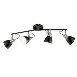 Luminaires Fischer & Honsel Plafonniers|Plafonnier Fischer-Honsel Wales Noir, 4 lumières