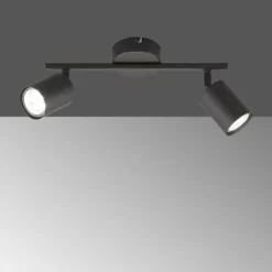 Luminaires Fischer & Honsel Plafonniers|Plafonnier Fischer-Honsel Vano Noir, 2 lumières