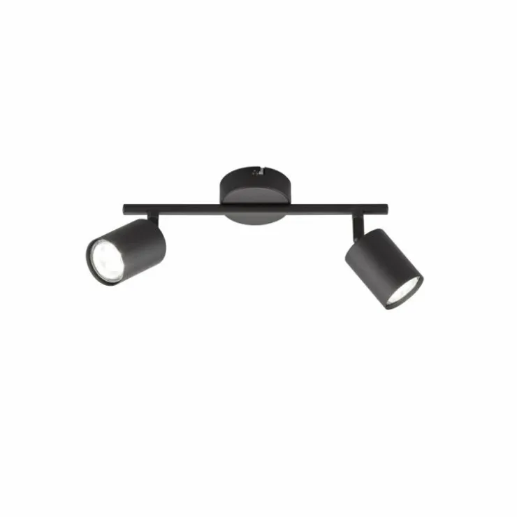 Luminaires Fischer & Honsel Plafonniers|Plafonnier Fischer-Honsel Vano Noir, 2 lumières