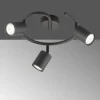 Luminaires Fischer & Honsel Spots Et Projecteurs|Plafonnier Fischer-Honsel Vano Noir, 3 lumières
