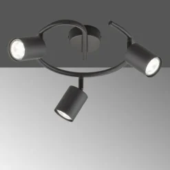 Luminaires Fischer & Honsel Spots Et Projecteurs|Plafonnier Fischer-Honsel Vano Noir, 3 lumières