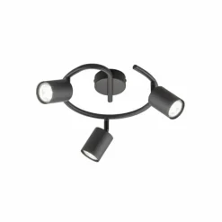 Luminaires Fischer & Honsel Spots Et Projecteurs|Plafonnier Fischer-Honsel Vano Noir, 3 lumières