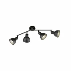 Luminaires Fischer & Honsel Spots Et Projecteurs|Plafonnier Fischer-Honsel Speedy Noir, 4 lumières