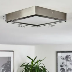hofstein Éclairage Led|Plafonnier Fnsrud LED Nickel mat, 1 lumière