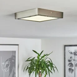 hofstein Éclairage Led|Plafonnier Fnsrud LED Nickel mat, 1 lumière