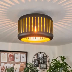 hofstein Plafonniers|Plafonnier Fournie Noir, 1 lumière