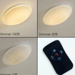 hofstein Éclairage Led|Plafonnier FOXES LED Blanc, 1 lumière, Télécommandes, Changeur de couleurs