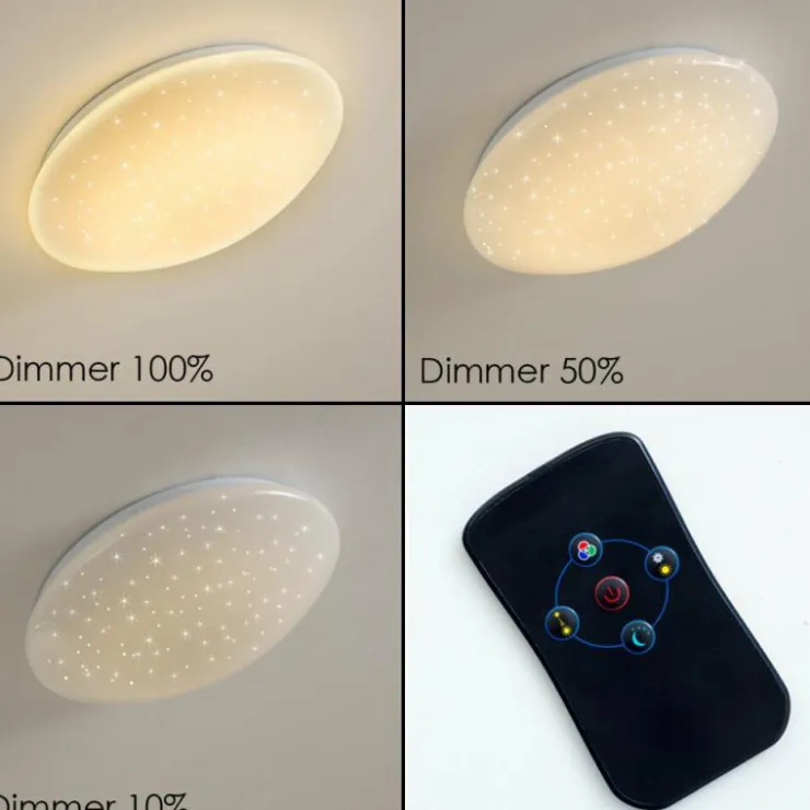 hofstein Éclairage Led|Plafonnier FOXES LED Blanc, 1 lumière, Télécommandes, Changeur de couleurs