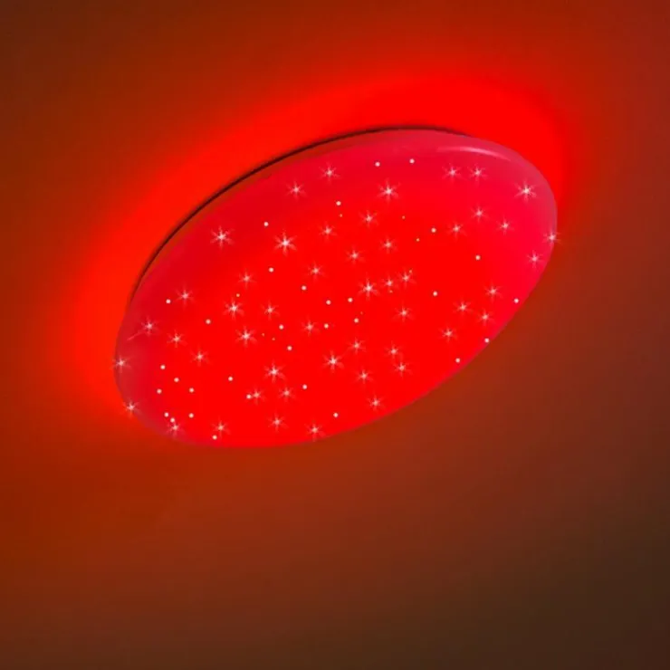 hofstein Éclairage Led|Plafonnier FOXES LED Blanc, 1 lumière, Télécommandes, Changeur de couleurs