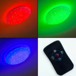 hofstein Éclairage Led|Plafonnier FOXES LED Blanc, 1 lumière, Télécommandes, Changeur de couleurs