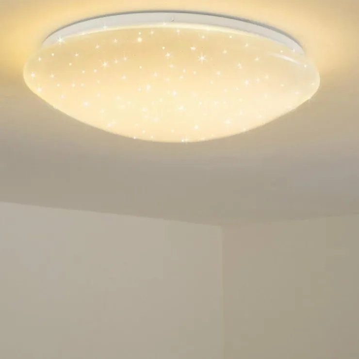 hofstein Éclairage Led|Plafonnier FOXES LED Blanc, 1 lumière, Télécommandes, Changeur de couleurs