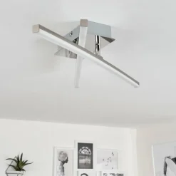 hofstein Éclairage Led|Plafonnier Georgina LED Chrome, 2 lumières