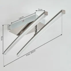hofstein Éclairage Led|Plafonnier Georgina LED Chrome, 2 lumières