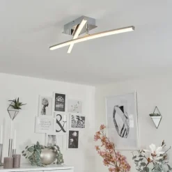 hofstein Éclairage Led|Plafonnier Georgina LED Chrome, 2 lumières