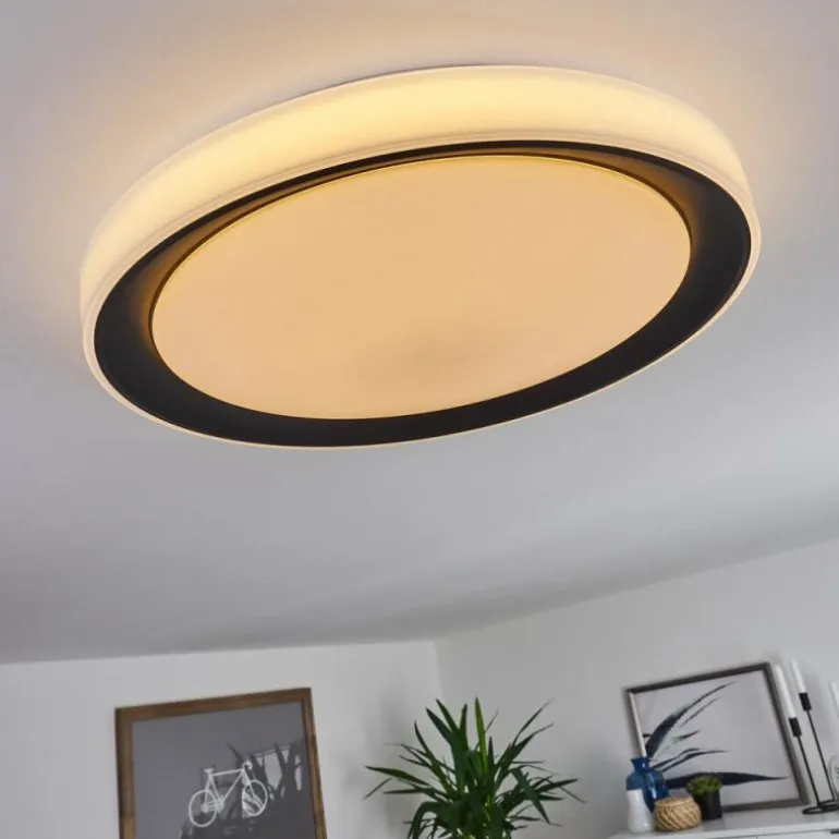 Plafonnier Gladstone LED Noir, Blanc, 1 lumière, Télécommandes
