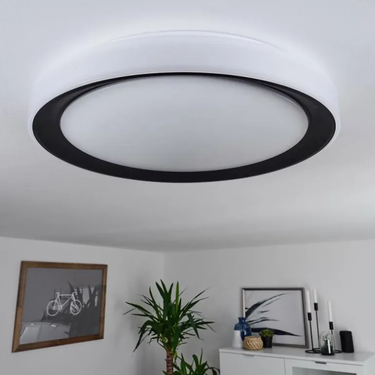 Plafonnier Gladstone LED Noir, Blanc, 1 lumière, Télécommandes