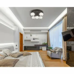 Luminaires Globo Lighting Éclairage Led|Plafonnier Globo AIDA LED Noir, 5 lumières