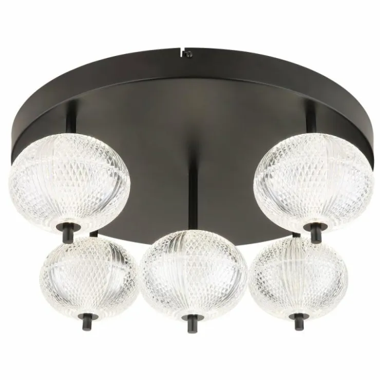Luminaires Globo Lighting Éclairage Led|Plafonnier Globo AIDA LED Noir, 5 lumières