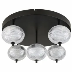 Luminaires Globo Lighting Éclairage Led|Plafonnier Globo AIDA LED Noir, 5 lumières