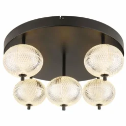 Luminaires Globo Lighting Éclairage Led|Plafonnier Globo AIDA LED Noir, 5 lumières