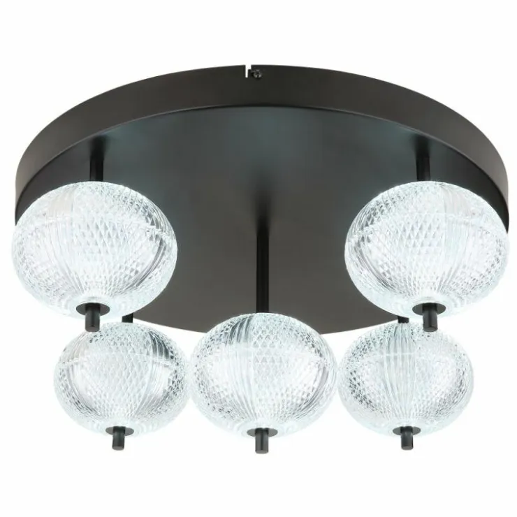 Luminaires Globo Lighting Éclairage Led|Plafonnier Globo AIDA LED Noir, 5 lumières