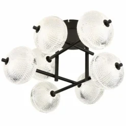 Luminaires Globo Lighting Éclairage Led|Plafonnier Globo AIDA LED Noir, 7 lumières