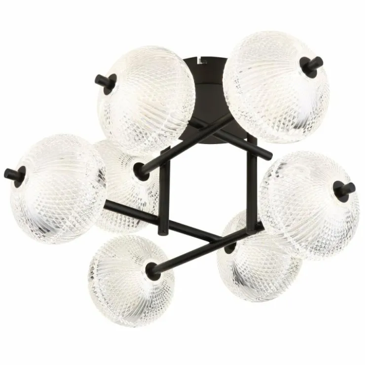 Luminaires Globo Lighting Éclairage Led|Plafonnier Globo AIDA LED Noir, 7 lumières