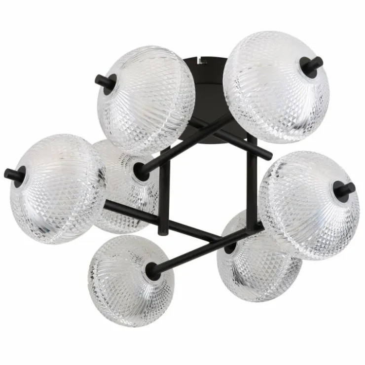 Luminaires Globo Lighting Éclairage Led|Plafonnier Globo AIDA LED Noir, 7 lumières