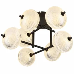 Luminaires Globo Lighting Éclairage Led|Plafonnier Globo AIDA LED Noir, 7 lumières