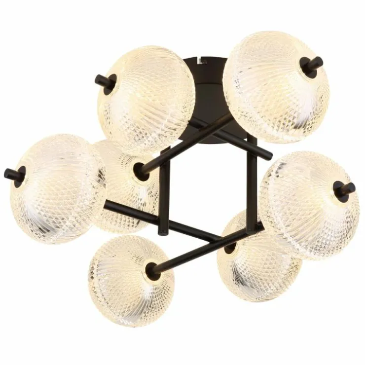 Luminaires Globo Lighting Éclairage Led|Plafonnier Globo AIDA LED Noir, 7 lumières