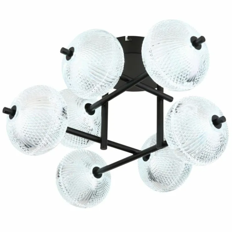 Luminaires Globo Lighting Éclairage Led|Plafonnier Globo AIDA LED Noir, 7 lumières