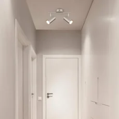 Luminaires Globo Lighting Spots Et Projecteurs|Plafonnier Globo ALLVI Nickel mat, 2 lumières