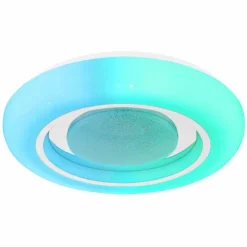 Luminaires Globo Lighting Éclairage Led|Plafonnier Globo BURRO LED Blanc, 1 lumière, Télécommandes, Changeur de couleurs