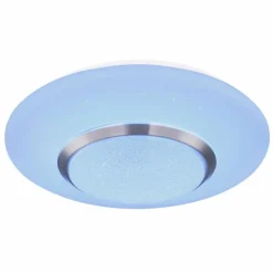 Luminaires Globo Lighting Éclairage Led|Plafonnier Globo CANDIDA LED Nickel mat, Blanc, 1 lumière, Télécommandes, Changeur de couleurs
