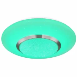 Luminaires Globo Lighting Éclairage Led|Plafonnier Globo CANDIDA LED Nickel mat, Blanc, 1 lumière, Télécommandes, Changeur de couleurs
