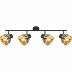 Luminaires Globo Lighting Spots Et Projecteurs|Plafonnier Globo COLLY Noir, 4 lumières