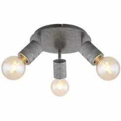 Luminaires Globo Lighting Plafonniers|Plafonnier Globo FREDDY Argent Oxydé, 3 lumières