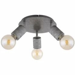 Luminaires Globo Lighting Plafonniers|Plafonnier Globo FREDDY Argent Oxydé, 3 lumières