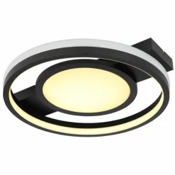 Luminaires Globo Lighting Éclairage Led|Plafonnier Globo GISELL LED Noir, 1 lumière, Télécommandes, Changeur de couleurs