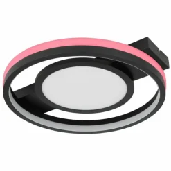 Luminaires Globo Lighting Éclairage Led|Plafonnier Globo GISELL LED Noir, 1 lumière, Télécommandes, Changeur de couleurs