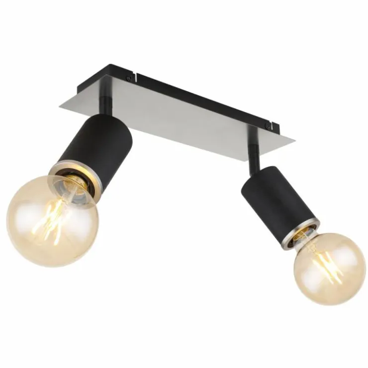 Luminaires Globo Lighting Plafonniers|Plafonnier Globo JOSEBA Noir, 2 lumières
